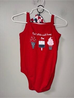 Garanimals Red White & Sweet 4th of July Patriotic American Outfit 6-9M